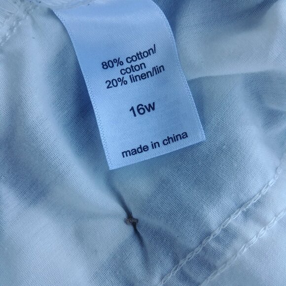 Linen cotton shorts navy blue and white stripes size 16W - Picture 13 of 15